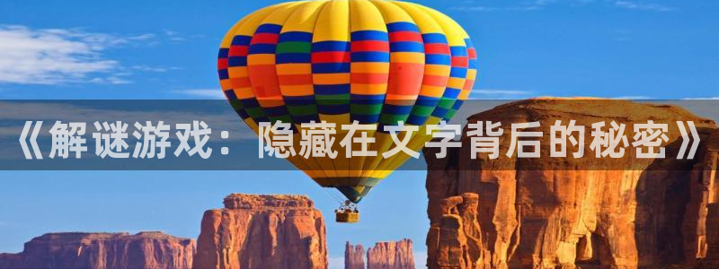 鼎点娱乐4招商：《解谜游戏：隐藏在文字背后的秘密》